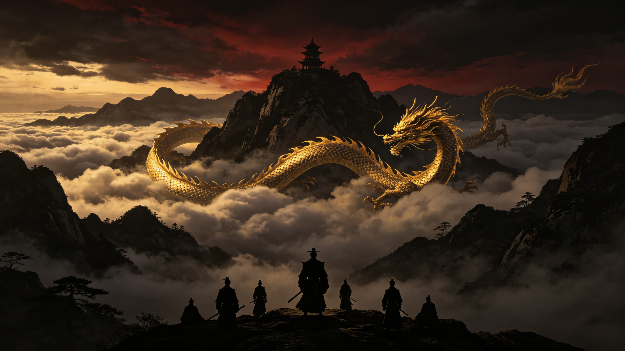 金龙盘踞云海